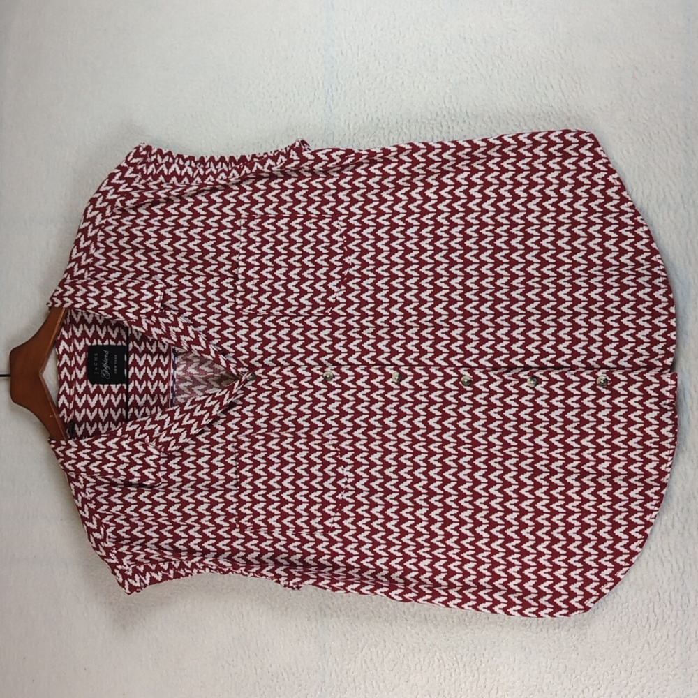 JACHS Girlfriend Red & White Sleeveless Button-Down Shirt